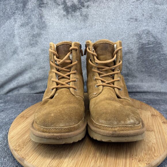 UGG Boots Womens Size 6 Brown Suede Shearling Lined Lace Zip Ankle Booties - Picture 2 of 11